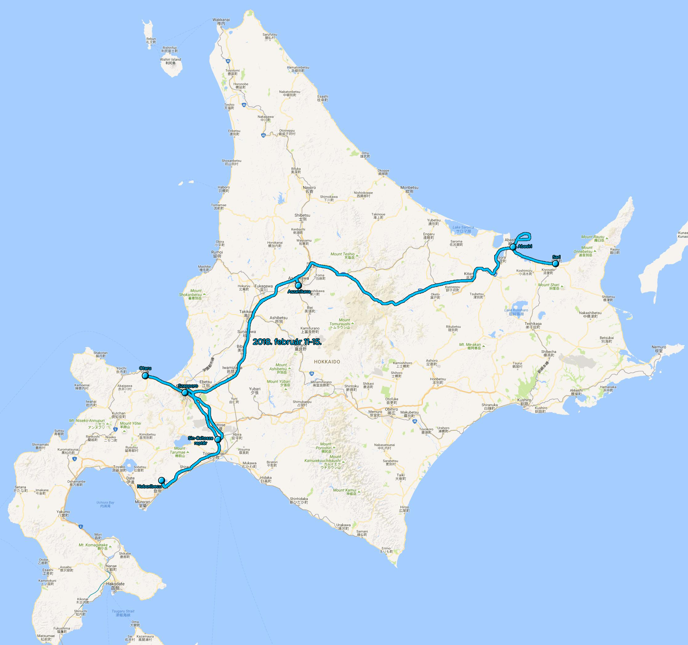 japan-korea-high-resolution-map TERVEZETT UTAK TÉLI HOKKAIDÓ